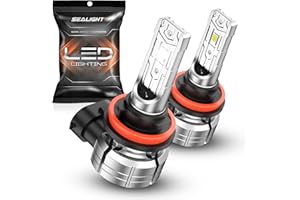 SEALIGHT H11/H16/H8 LED Fog Light Bulb, 14,000 Lumens 800% Brightness H11 LED Fog Lights, 1:1 Mini Size Easy to Install, 60000HRS Lifespan IP68 Waterproof, Pack of 2