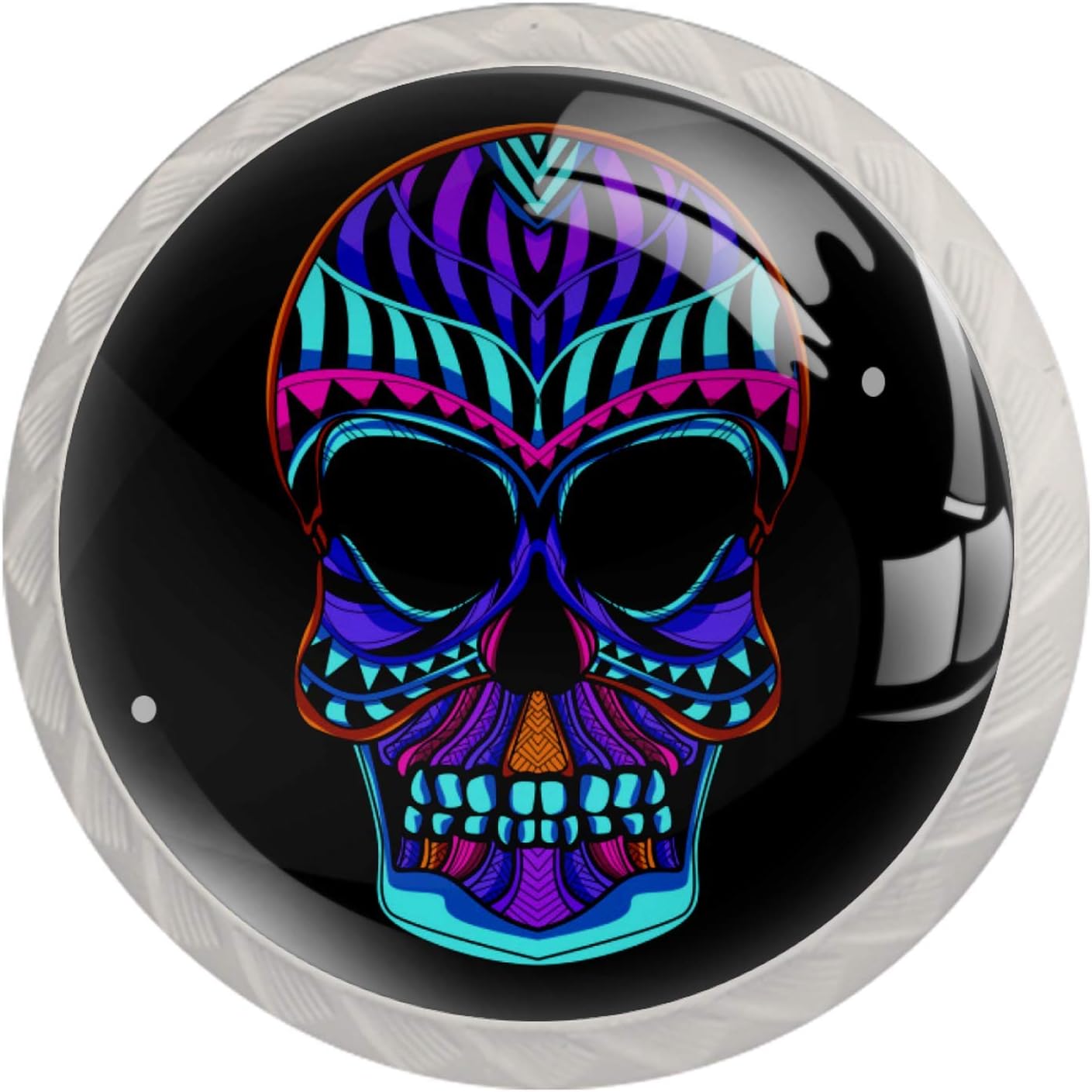 Dekorative Möbelknäufe mit Totenkopfkopf, in Neonfarbe ...