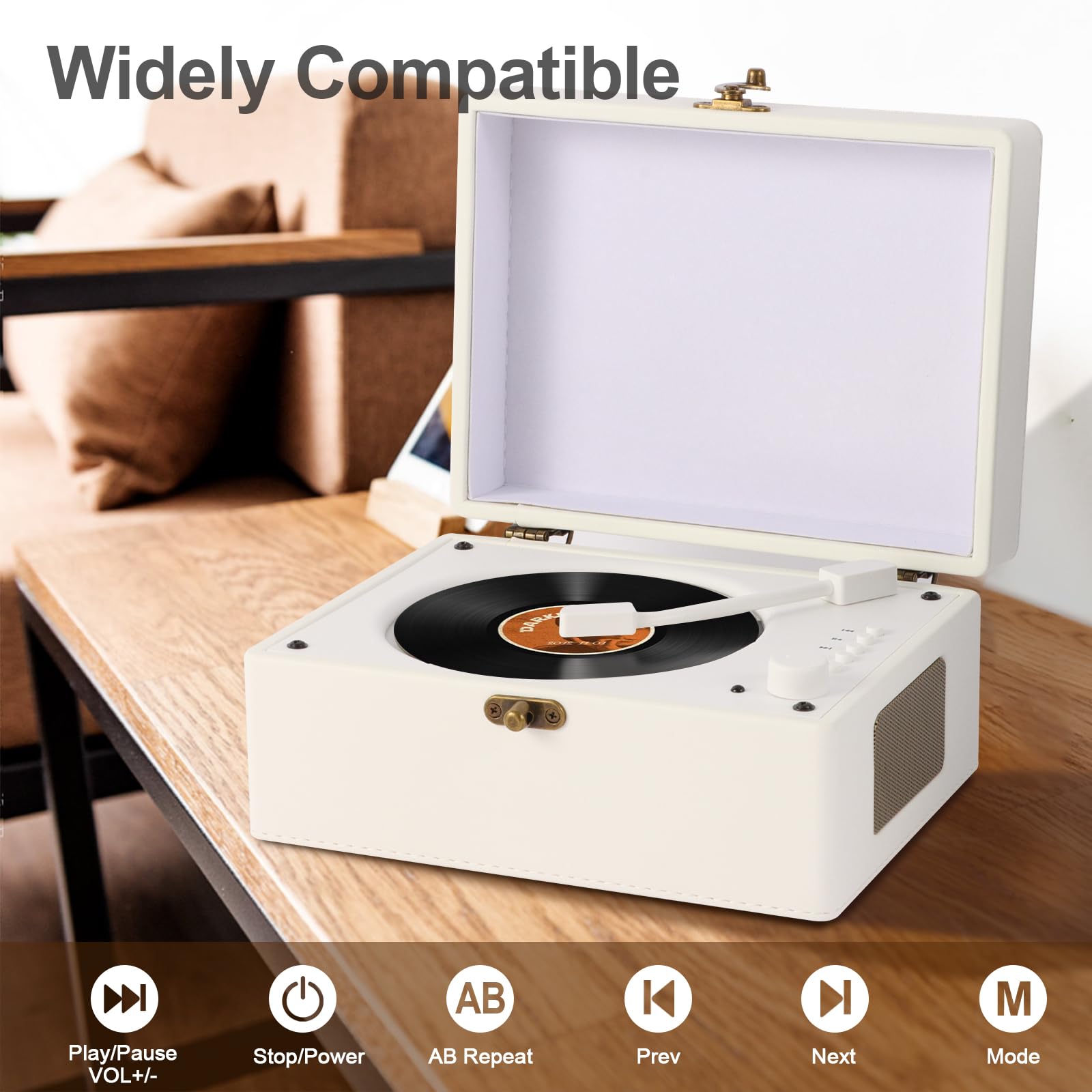 Portable CD Player for Home，Retro Suitcase CD Player with Bluetooth 5.0,HI-FI Speakers Rechargeable Desktop CD Player for Gifts