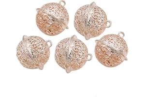 AYECEHI DIY Craft Bells, 5 Pack Pet Bell Dog Collar Bells,Vintage Brass Cat Collar Bells Pet Anti-Lost Bells