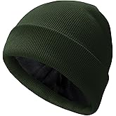 PFFY Beanie for Men Women Unisex Knit Cuffed Plain Winter Thick Lined Beanies Hats