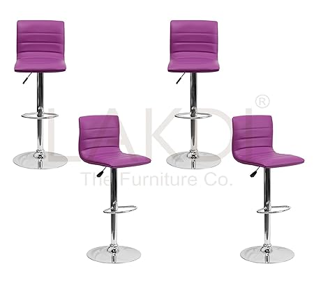 Lakdi Adjustable Height Swivel Bar Stool Bar Chair Straight Line Design Set of 4 Combo MFN(134514_32_C_4)