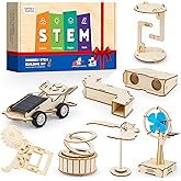 8 in1 STEM Science Kit for Kids Age 8-14,Wooden Physics Experiments & Solar Engineering Kits,Build Solar Car, Anti-Gravity De