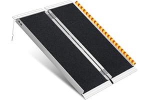 XORZ 4FT Wheelchairs Ramp,Compact Accessibility Ramp, Multi-Purpose Ramp Perfect for Wheelchairs, Shopping Carts, Picnic Carts Bicycles & Small Vehicles | 660LBS Weight Capacity, Non-Slip, Foldable