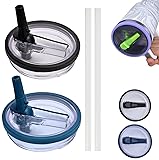 2 Pieces Tumbler Replaceble Flip Straw Lid