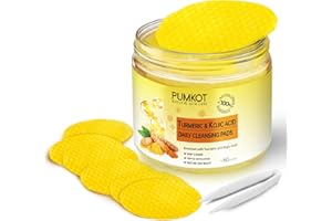 Pumkot Turmeric Kojic Acid Cleansing Pads, Turmeric Face Scrub Pads Enriched with Kojic Acid, 60PCS