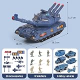 KADAYAYA Army Tank Toy with Diecast Vehicles Sound Light Missile Launcher Blue view 5