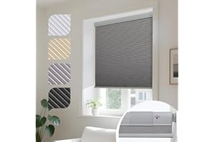 Persilux No Drill No Tools Blackout Cellular Shades for Windows, Cordless Honeycomb Blinds Easy to Install, UV Protection Ene