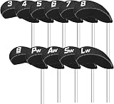 Craftsman Golf 11pc Neoprene Iron Headcover Set Black Large Number for All view 4