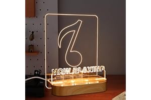 YuanDian Light up Now Playing Vinyl Record Stand, Now Spinning Record Stand, Wooden Acrylic Holder for Vinyl Album Display Storage, Vinyl Record LED Display Storage Collection Holder with USB Powered