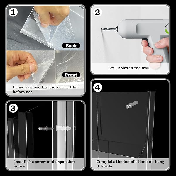 ACRYLIC BROCHURE PAMPHLET HOLDER, 6 MAGAZINE HOLDERS AND 12 PAMPHLET HOLDERS, CLEAR BROCHURE DISPLAY HOLDER WALL MOUNT, TRIFOLD FLYER RACK, LITERATURE STORAGE RACK FOR HOME, OFFICES, WAITING ROOM