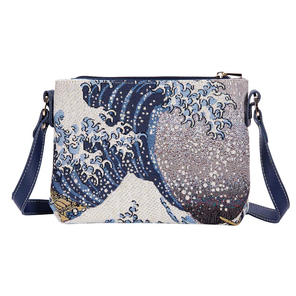 Signare Tapestry Women Bags inspired by Japanese designer Hokusai, The Great Wave off Kanagawa (XB02-ART-JP-WAVE)