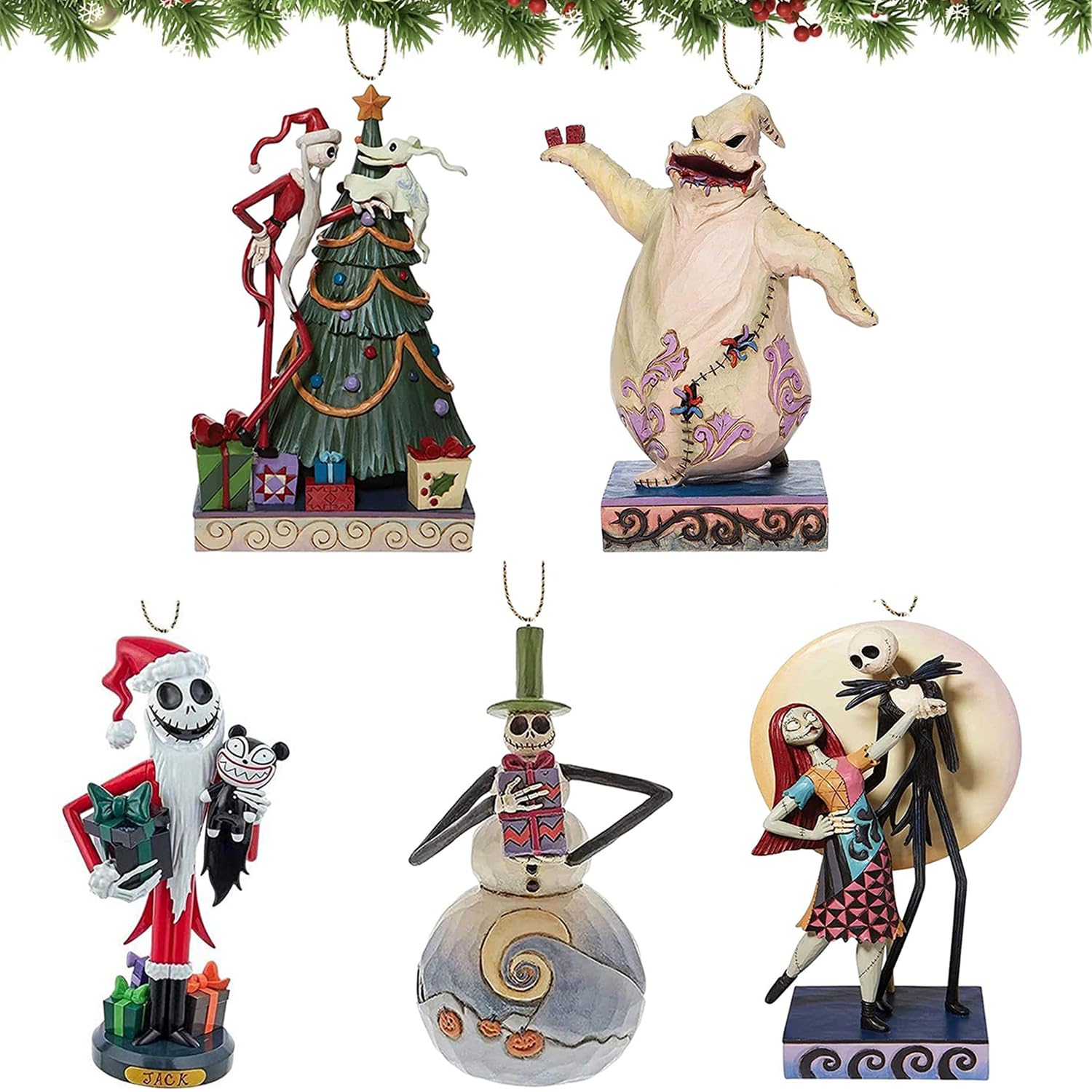 YOOYEH Christmas Ornament Decorations, 5PCS Stocking Cap Funny Nightmare Before Christmas Decorations Ornament Decorative Xmas Decor Ornaments Party Gifts (Type 1)