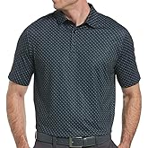 Callaway Men's Swing Tech Mini Print Short Sleeve Golf Polo Shirt, Moisture-Wicking, Ventilated Fabric, Sun Protection