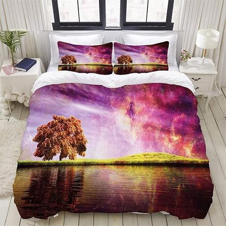 Amazon Totope 布団カバー おしゃれ シンプル 神秘的な北の太陽をテーマにした星clustersの超自然的な空の風景 優しい肌触り 柔らかい おしゃれ 通気性 抗菌 防臭 四季通用 洗濯機丸洗いok 布団 通販 羽毛 布団 安い セット 寝具カバーセット オンライン通販