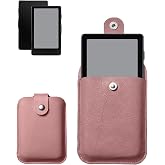 for Xteink X4 /X4 Pro 4.3" / X3 E-Reader PU Leather Carrying Case, Shockproof Protective Cover with Snap Button Closure, Water-Resistant Anti-Scratch Travel Pouch (Pink)