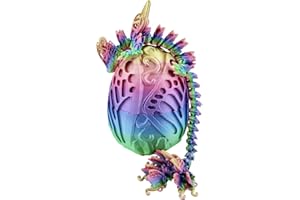 THE GEEK GALLERIA 3D Printed Articulated Silk Candy Rainbow Butterfly Dragon, Home/Office/Desktop Decor, Flexible Sensory Toy, Unique Gift, Insect Lover Gift. (9.5 Inch Dragon with Butterfly Egg)