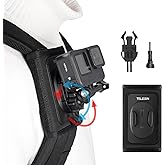 TELESIN 360&deg; Quick-Release Backpack Strap Mount for Action Cameras | 360&deg; quick-release adapter with adjustable shock-absorbing shoulder pad; fits GoPro, DJI Osmo, Insta360 and AKASO cameras.