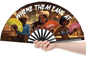 Colorato Where Them Fans At Clack Fan, Line Dance Popping Fan, Boots On The Ground, Large Festival Hand Folding Fans, 26In