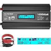 1000 Watt Pure Sine Wave Power Inverter ETL UL458 12V DC to 110V 120V AC 1000W for Home RV Truck Off-Grid Solar Compatible wi