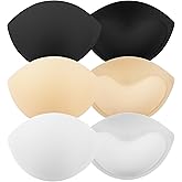 Qulkws 3 Pair Inserts Bra Removable Bra Pads Inserts Push Up Removable Breathable Push Up Breast Chest Enhancer Bras Foam Sponge Pads for Evening Gowns Wedding Dresses Yoga Sport Bras Swimwear Bikini