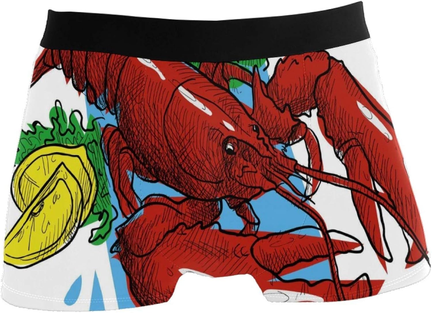 PNGLLD Lobster Underwear Boxer Briefs for Men Boys Youth Shorts Leg