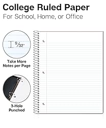 Dunwell 1 Subject Notebook College Ruled