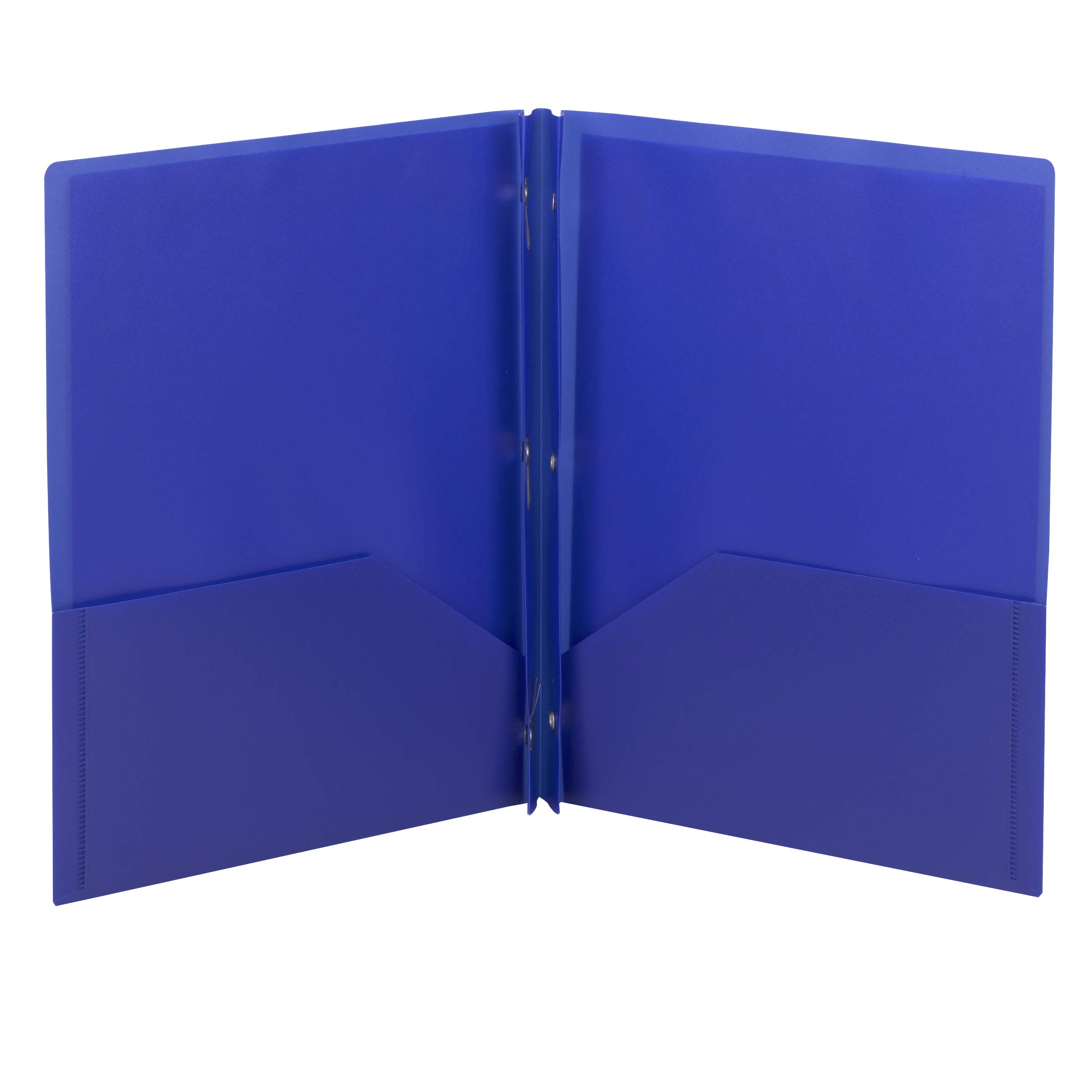 Smead Poly Two-Pocket Folder, Tang-Style Fastener, Letter Size, Dark Blue, 25 per Box (87726)