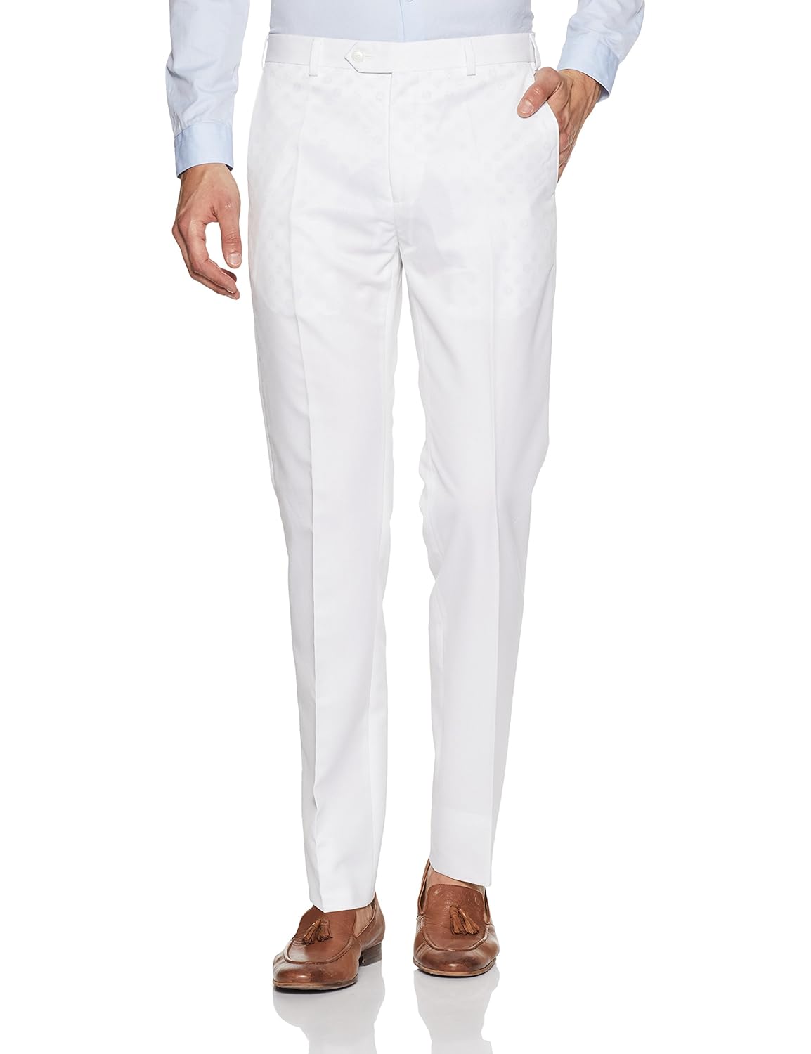 raymond men's relaxed fit formal trousers