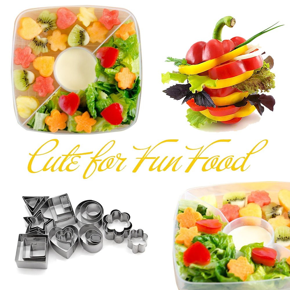 Ertek Biscuit Cookie Cutters Set- 24 Pieces Small Assorted size Stainless Steel Plain Edge Geometric Cutters for Kitchen, Baking, Dessert Plating Design and Molding Cake Decoration