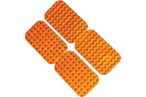 LiteMark DOT-SAE Amber 2 Inch x 3.5 Inch High Reflective Prismatic Lenses with Durable Protective Transparent Layer for Safety and Increased Visibility (Pack of 4 Reflectors)