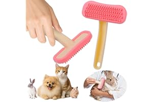 CLLGrocery Bunny Brush, Soft Silicone Small Animal Brush, Short Hair Dog Brush - Removes Loose Fur, Detangles & Massages for Rabbits, Chinchillas, Kittens & Puppies During Shedding Season or Bath Time