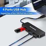 baolongking USB Hub 4-Port USB 2.0 Splitter Ultra Slim Multiport Expander for view 6