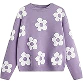 SHENHE Girl's Casual Cloud Print Crewneck Long Sleeve Pullover Sweater Jumper Tops