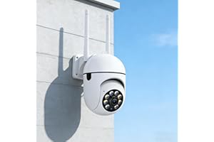 Outdoor Security Camera 1080P Dome 2.4GHz 360° View, Waterproof, Motion Detection and 2-Way Audio for Home Yard Garage, White