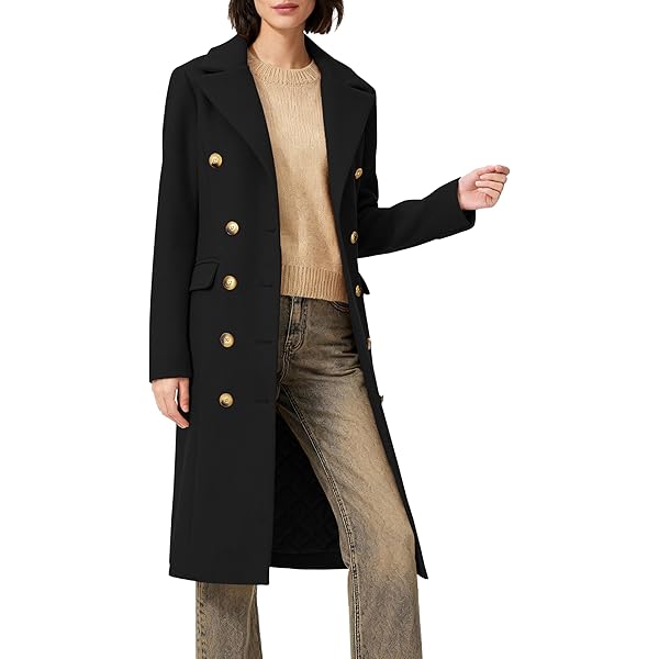 Amazon.com: LMSXCT Women Winter Wool Blend Mid-Long Coat Notch