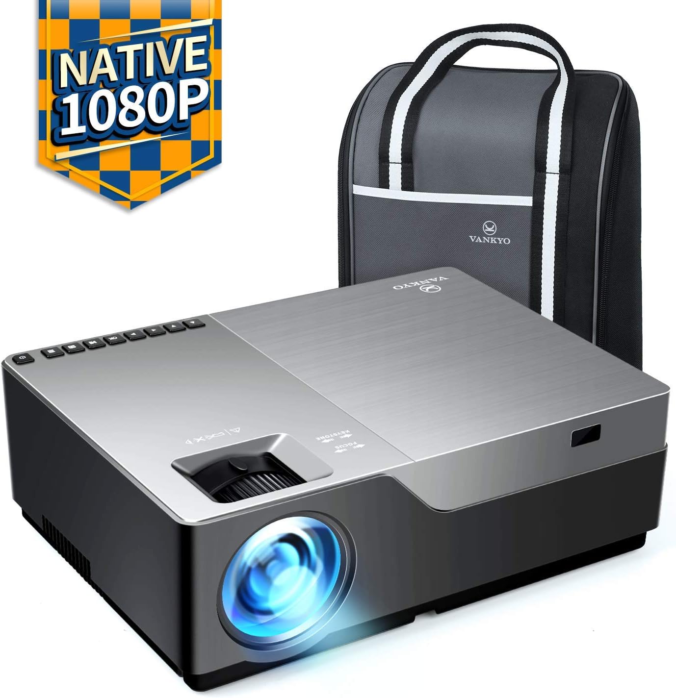 VANKYO Performance V600 Native 1080P LED Projector, 5500 Lux HDMI Projector with 300" Display Compatible with TV Stick, HDMI, VGA, USB, Laptop, iPhone Android for PowerPoint Presentation