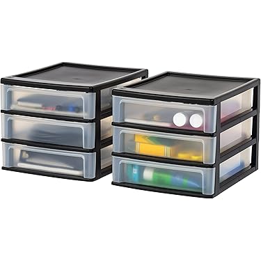 Gracious Living - Contenedor Multiusos De 4 Cajones Para Computadora Y Oficina En Casa Con Tapa Organizadora Para Documentos Y Suministros De Papel De 8.5 X 11 Pulgadas, Color Negro