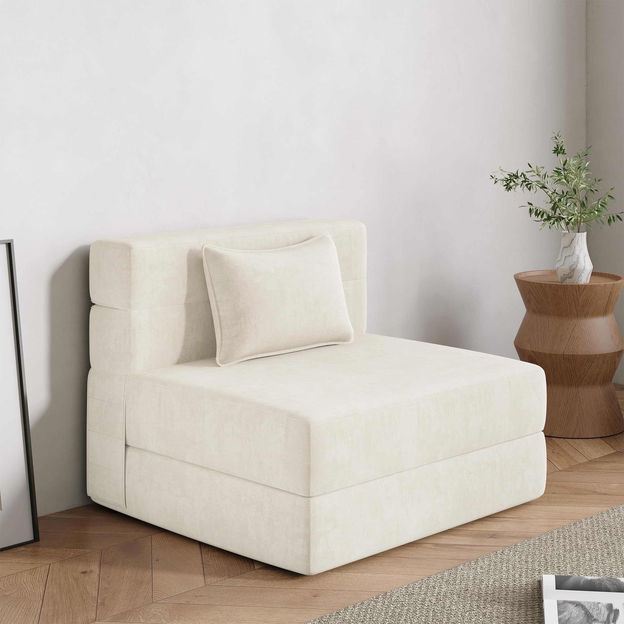 Convertible Chair Bed Dorm Sleeper Chair Relaxie Linen Convertible