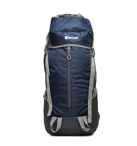 impulse 65 ltrs blue trekking backpack
