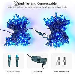 Dirnun Led Christmas Net Lights Blue Outdoor