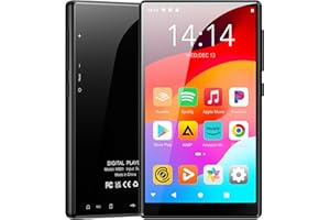 MP3 Player with Bluetooth and WiFi, Oilsky 80GB Music Player with Spotify Kids, Amazon Music, 1080P Android MP4 Player with Apps, Pandora, Audible, App, FM Radio, up to 512GB Black