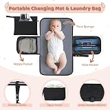 NEWHEY Baby Changing Backpack with Portable Mat Waterproof Nappy Bag Black view 3