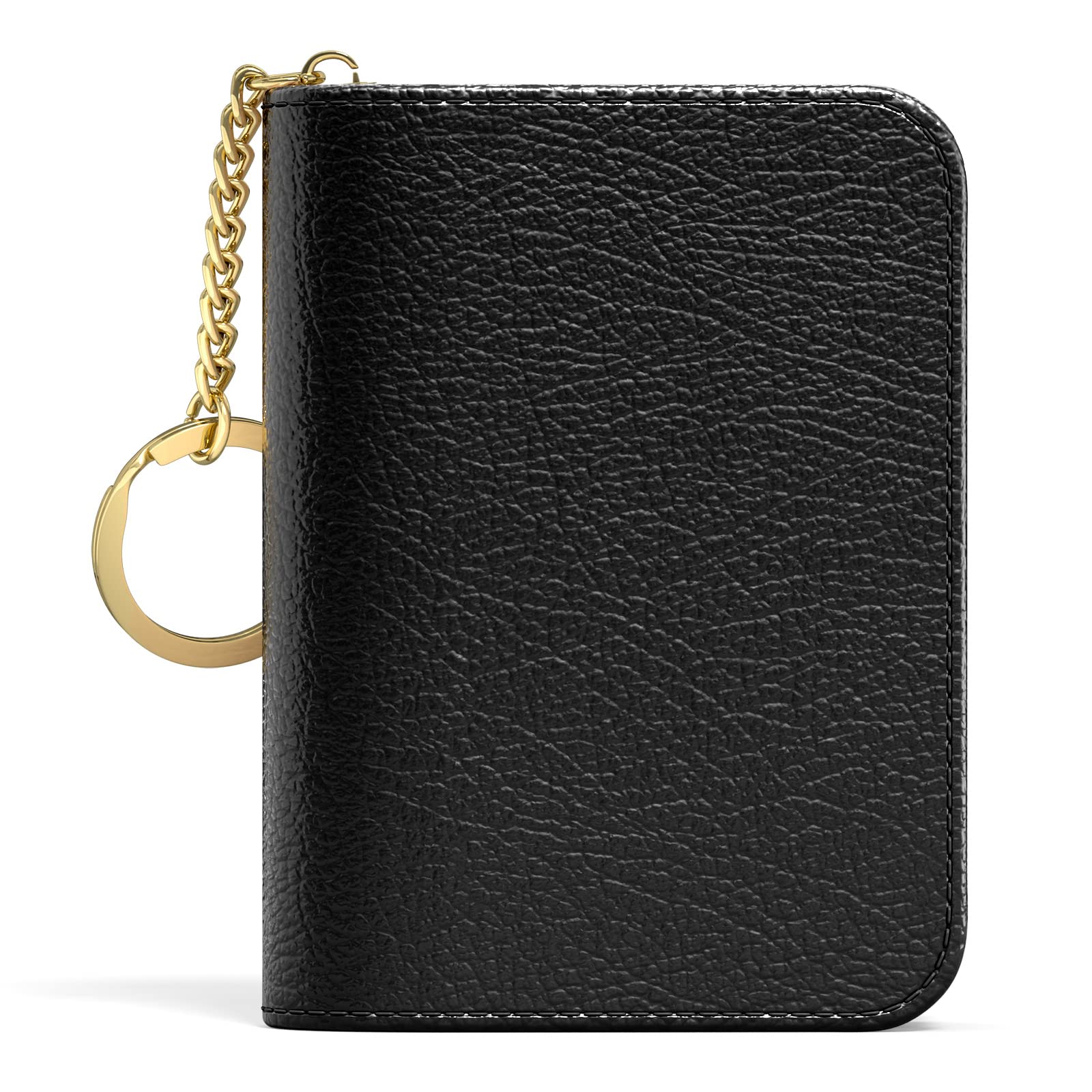 Photo 1 of Aiawoxc Credit Card Holder for Women, Small RFID Wallet Slim Leather Business Card Organizer Case with Zipper and Keychain, Black