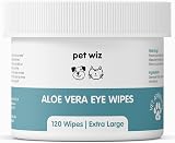 pet wiz Vet Approved 120 Extra Large Natural Eye Wipes Aloe Vera