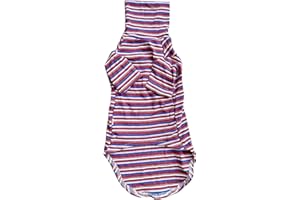 KITIPCOO Vintage Stripes Sphynx Hairless Cat Cute Breathable Summer Cotton T-Shirts Pet Clothes,Round Collar Vest Kitten Shirts Sleeveless, Cats & Small Dogs Apparel (M (4-5.5 lbs), Vintage Wine)