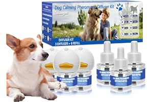 9-Pack Dog Calming Pheromone Diffuser Kit: 180-Day Supply for Anxiety & Barking Relief, Includes 3 Plug in Diffuser+ 6 Refill