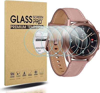 Diruite 5 Pack Samsung Galaxy Watch 3 41mm Screen Protector Tempered Glass