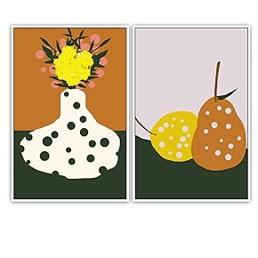 SIGNWIN 2 Piece Framed Canvas Wall Art Minimalism...