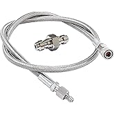 HMKUGO Paintball Airsoft Fill Whip Hose Extension - 36 Inch 4500psi Stainless Steel Air Fill Station & Charging System High Pressure Air Tool Fittings with 8MM Quick-Disconnect Plug Adapter